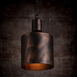 Luster Rustic Lodge Drum Metal Pendant Light