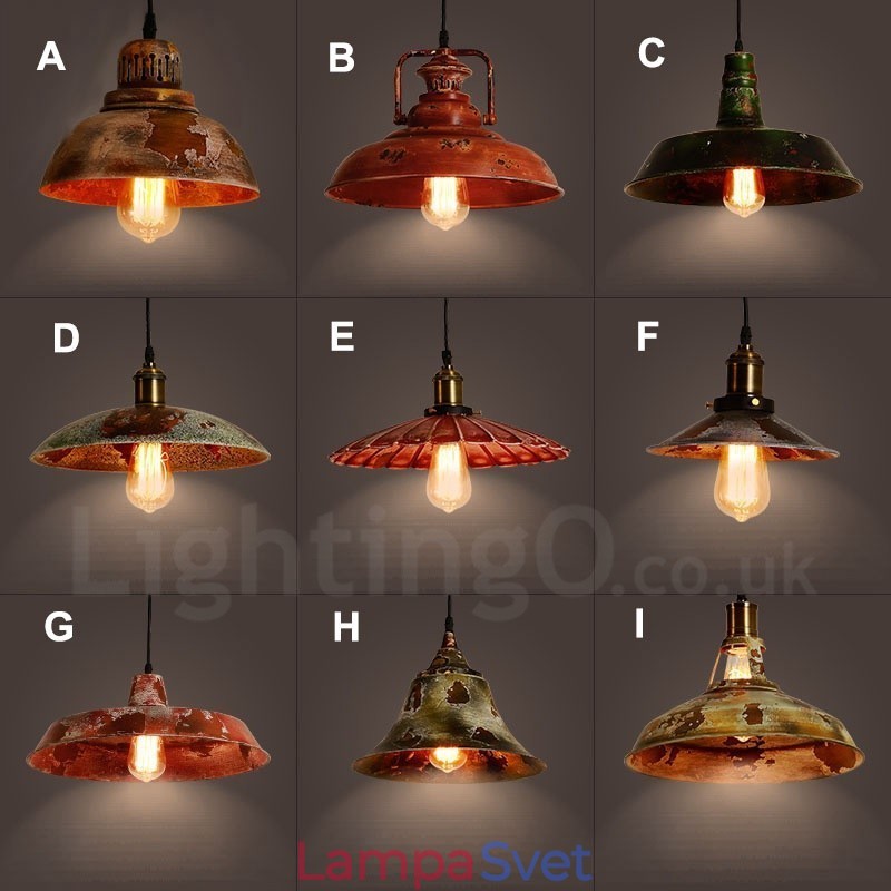 1 Light Rustic Lodge Retro Vintage Pendant Light Loft