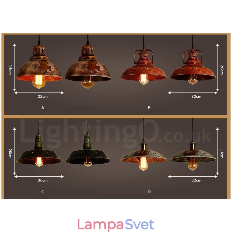 1 Light Rustic Lodge Retro Vintage Pendant Light Loft