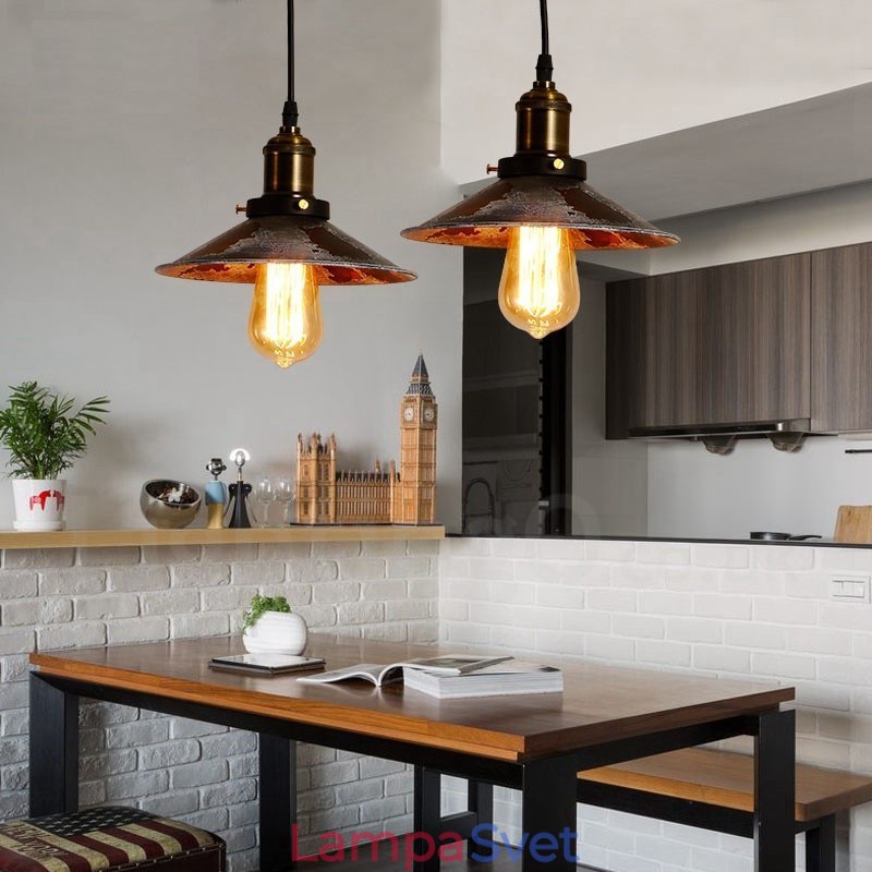 1 Light Rustic Lodge Retro Vintage Pendant Light Loft