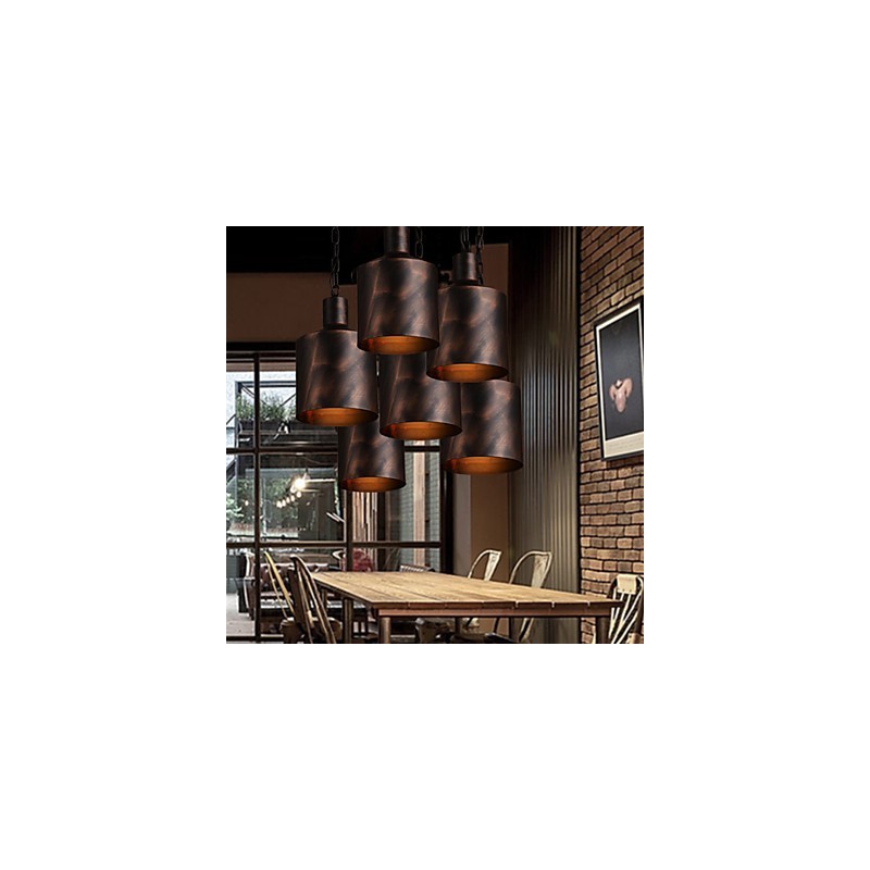 Luster Rustic Lodge Drum Metal Pendant Light