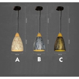 1 moderná moderná závesná stropná lampa z cementu
