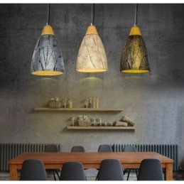 1 moderná moderná závesná stropná lampa z cementu