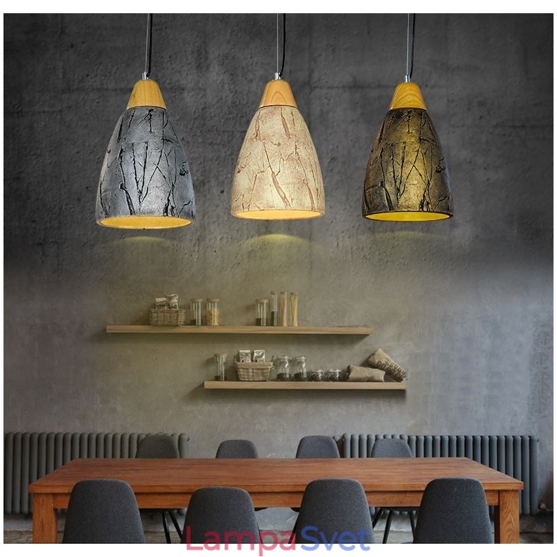 1 moderná moderná závesná stropná lampa z cementu