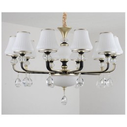 Moderný moderný retro luxusný krištáľový závesný lampový luster so skleneným tienidlom