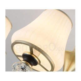Moderný moderný retro luxusný krištáľový závesný lampový luster so skleneným tienidlom