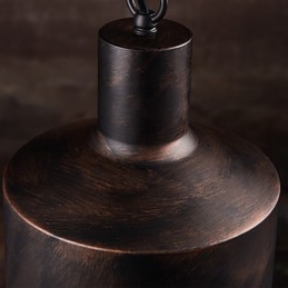 Luster Rustic Lodge Drum Metal Pendant Light