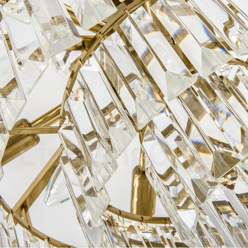 Moderné súčasné 9 ľahké oceľové závesné svietidlo s krištáľovým tienidlom