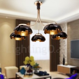 Moderný súčasný 5 ľahký oceľový luster s akrylovým tienidlom