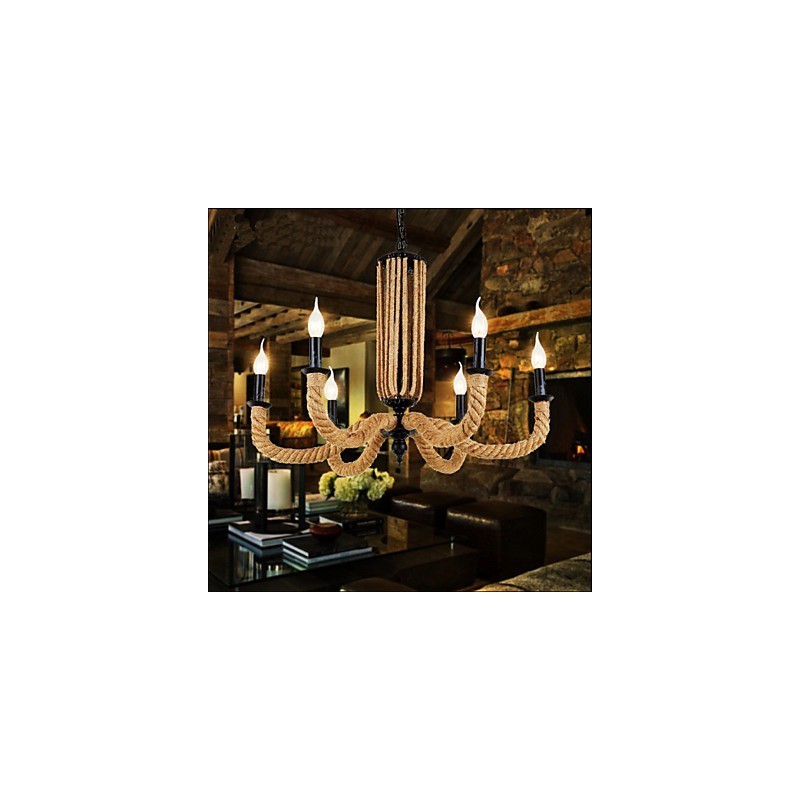 Retro lanový luster Iron lampa