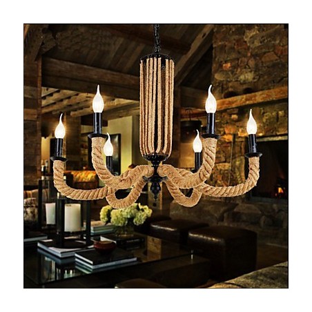 Retro lanový luster Iron lampa Retro lanový luster Iron lampa