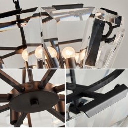 Moderné súčasné 8 ľahké oceľové závesné svietidlo s tienidlom CrystalGlass