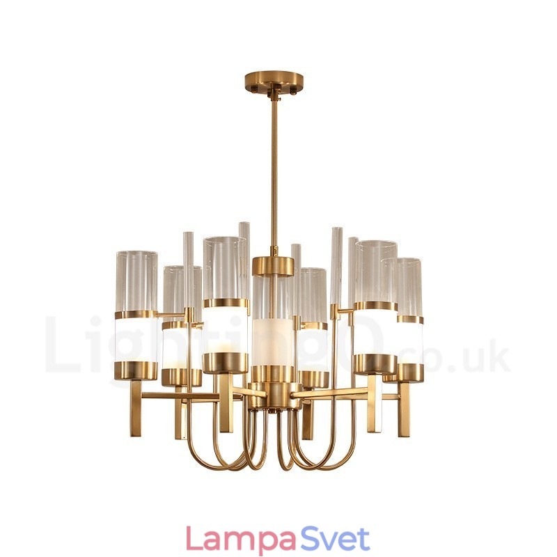 Rustic Lodge Modern Contemporary 6 ľahkých oceľových lustrov so skleneným tienidlom