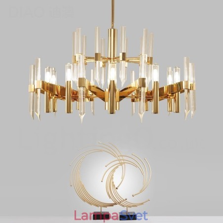 Moderný súčasný 18 luster z ľahkej hliníkovej zliatiny s krištáľovým tienidlom Moderný súčasný 18 luster z ľahkej hliníkovej zliatiny s krištáľovým tienidlom