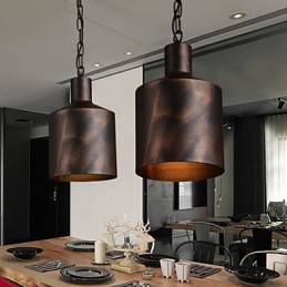 Luster Rustic Lodge Drum Metal Pendant Light