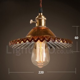 Rustic Lodge Retro 1 ľahké oceľové závesné svietidlo so skleneným tienidlom