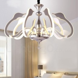 Stmievateľný moderný súčasný 8 ľahký oceľový luster s akrylovým tienidlom