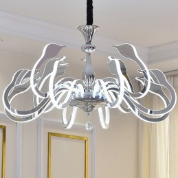 Stmievateľný moderný súčasný 10 ľahký oceľový luster s akrylovým tienidlom
