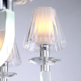 Stmievateľný moderný súčasný 12 ľahký krištáľový luster so skleneným tienidlom