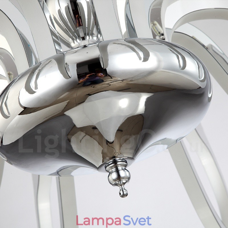 Stmievateľný moderný súčasný 10 ľahký oceľový luster s akrylovým tienidlom