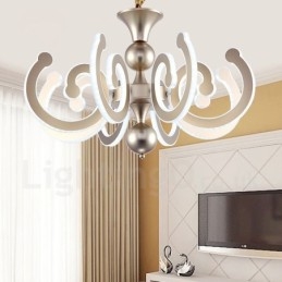 Stmievateľný moderný súčasný 8 ľahký oceľový luster s akrylovým tienidlom