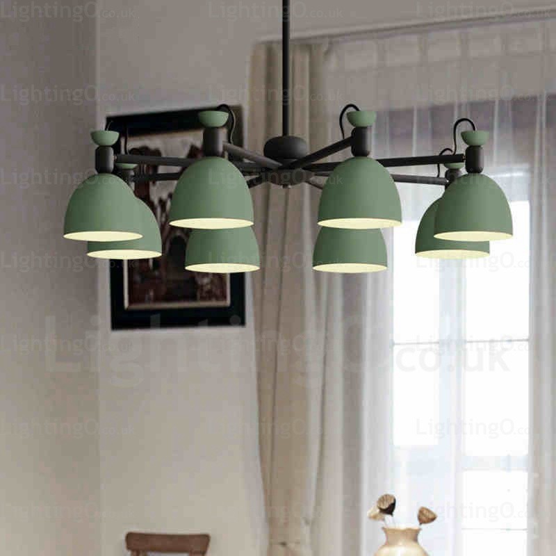 8 Ľahký severský luster s tienidlom z hliníkovej zliatiny