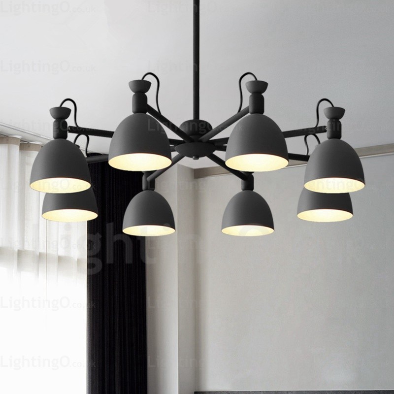 8 Ľahký severský luster s tienidlom z hliníkovej zliatiny