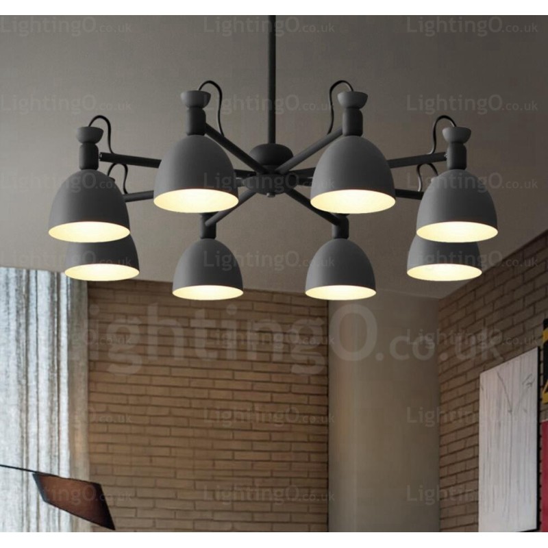 8 Ľahký severský luster s tienidlom z hliníkovej zliatiny