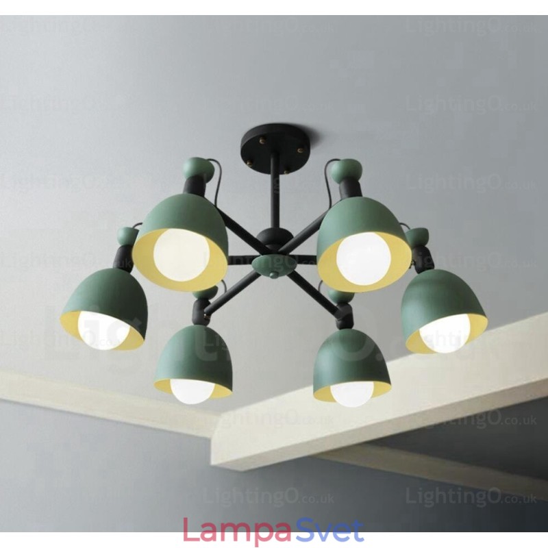 6 Ľahký severský luster s tienidlom z hliníkovej zliatiny