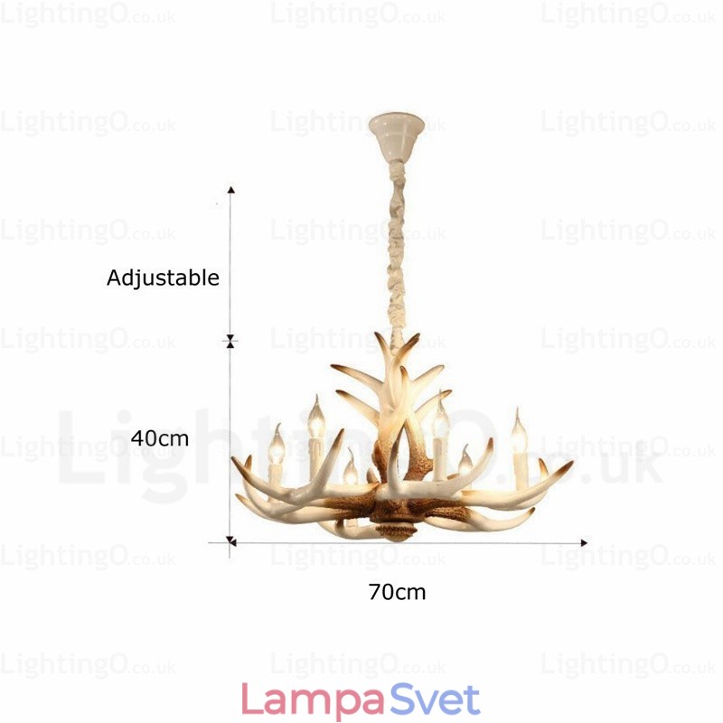 6 Light Vintage Retro Luster