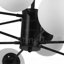 16 Ľahký severský luster so skleneným tienidlom