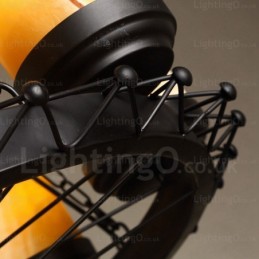8 Svetlé vidiecke rustikálne retro retro závesné svietidlo so skleneným tienidlom