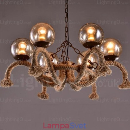 6 Light Vintage Retro závesné svietidlo so skleneným tienidlom 6 Light Vintage Retro závesné svietidlo so skleneným tienidlom