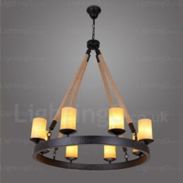8 Light Vintage retro závesné svietidlo s mramorovým tienidlom