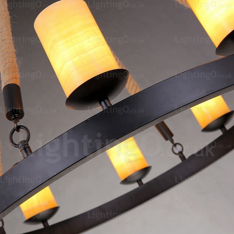 8 Light Vintage retro závesné svietidlo s mramorovým tienidlom