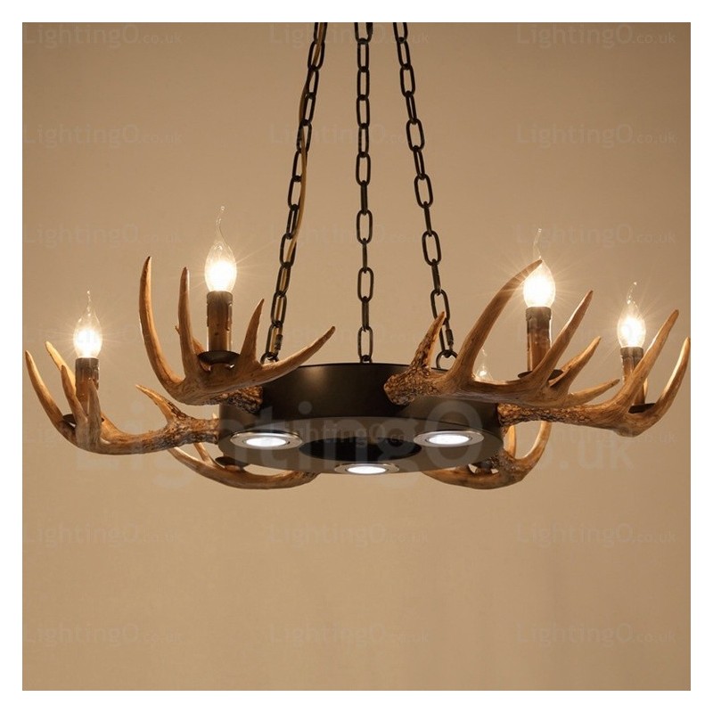 9 Light Vintage Retro Rustikálny Luster Závesné svietidlo