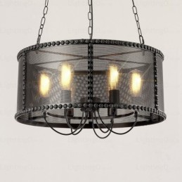 6 Light Vintage retro závesné svietidlo s tienidlom z nehrdzavejúcej ocele