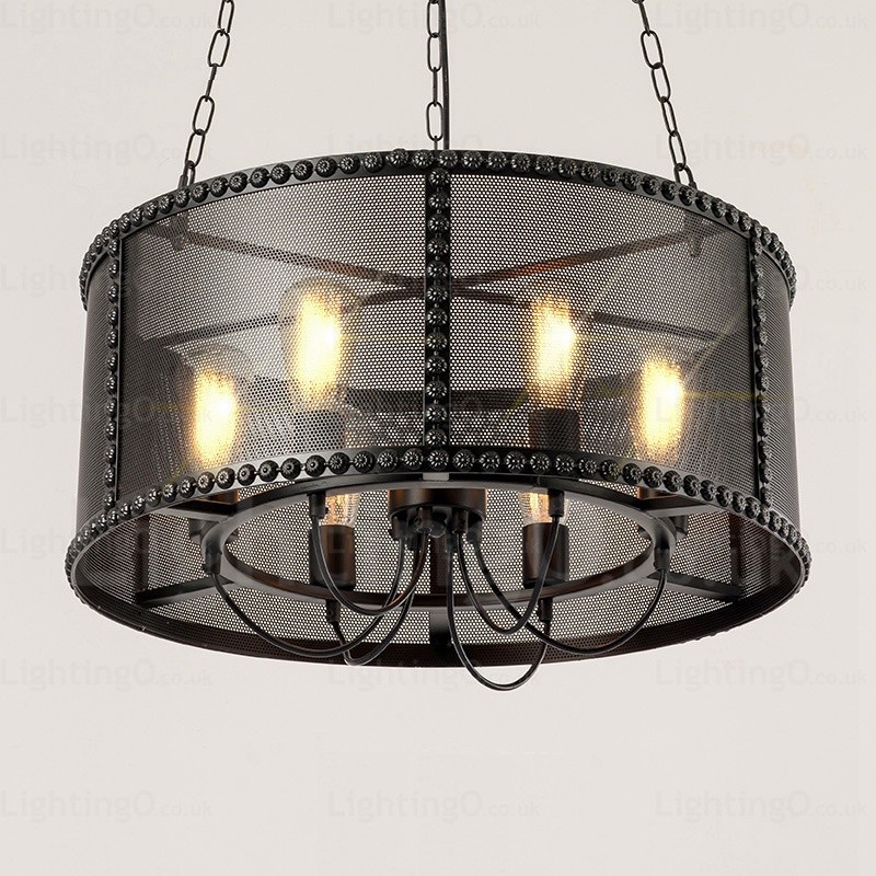 6 Light Vintage retro závesné svietidlo s tienidlom z nehrdzavejúcej ocele