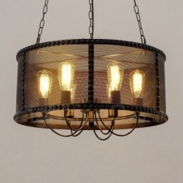 6 Light Vintage retro závesné svietidlo s tienidlom z nehrdzavejúcej ocele