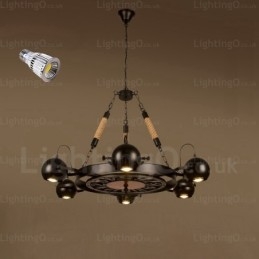 6 Light Vintage retro závesné svietidlo s tienidlom z nehrdzavejúcej ocele