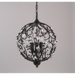 3 Light Vintage Retro Globe Crystal Závesné svietidlo