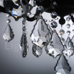 6 Svetlo s priemerom 60CM Vintage Crystal Maľba Kovový luster Hrdzavá železná farba Závesné svetlo