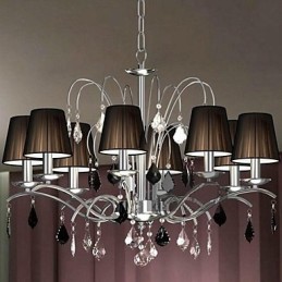 Tienidlo látkovej lampy Krištáľový luster 8 svetiel