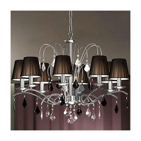 Tienidlo látkovej lampy Krištáľový luster 8 svetiel Tienidlo látkovej lampy Krištáľový luster 8 svetiel