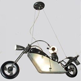 Osvetľovacie lampy Nostalgic Children Boy Motorcycle Iron Luster