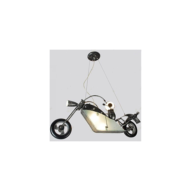 Osvetľovacie lampy Nostalgic Children Boy Motorcycle Iron Luster