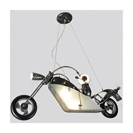 Osvetľovacie lampy Nostalgic Children Boy Motorcycle Iron Luster Osvetľovacie lampy Nostalgic Children Boy Motorcycle Iron Luster