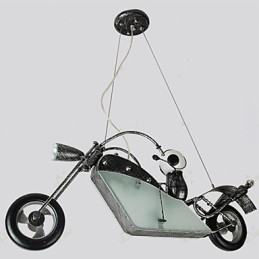 Osvetľovacie lampy Nostalgic Children Boy Motorcycle Iron Luster