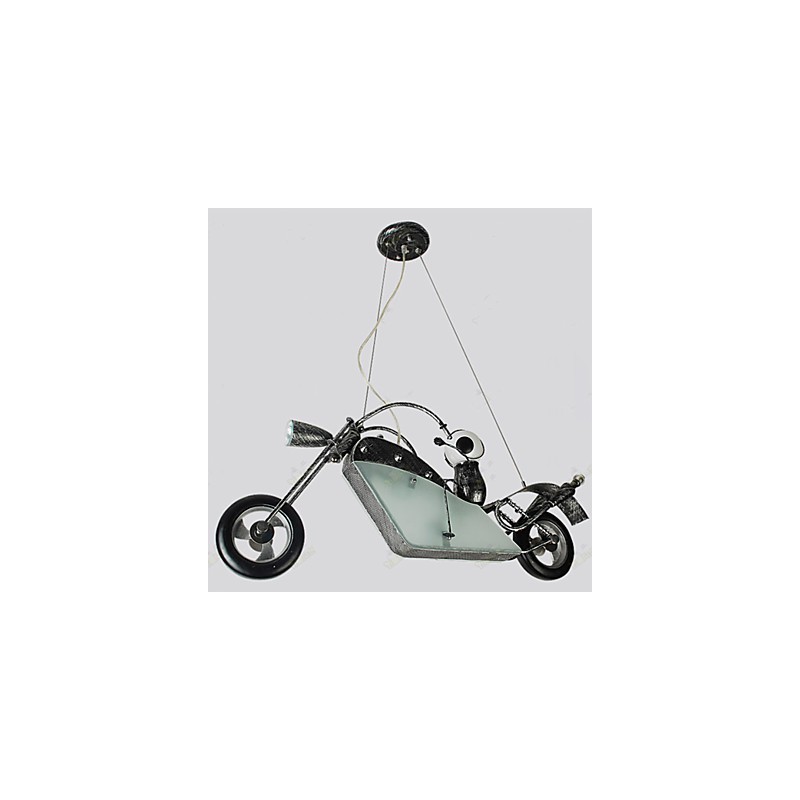 Osvetľovacie lampy Nostalgic Children Boy Motorcycle Iron Luster