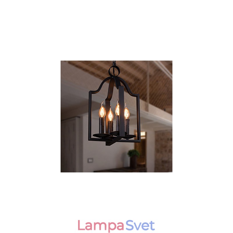 4 Light Vintage Minimalist Iron Painting Pendant Light